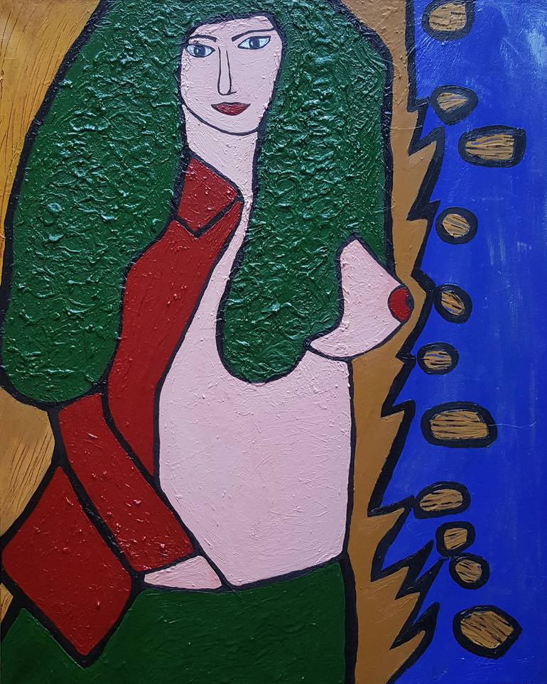 Weird Boob Art - Original Painting - cubism picasso  