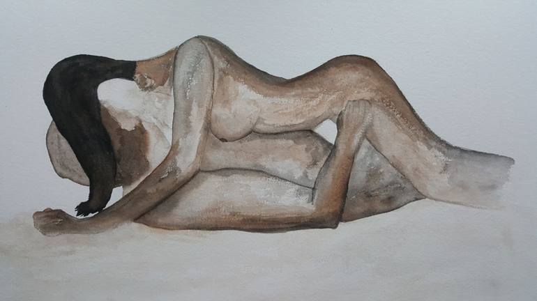 Original Fine Art Nude Painting by Katarzyna Hasnik