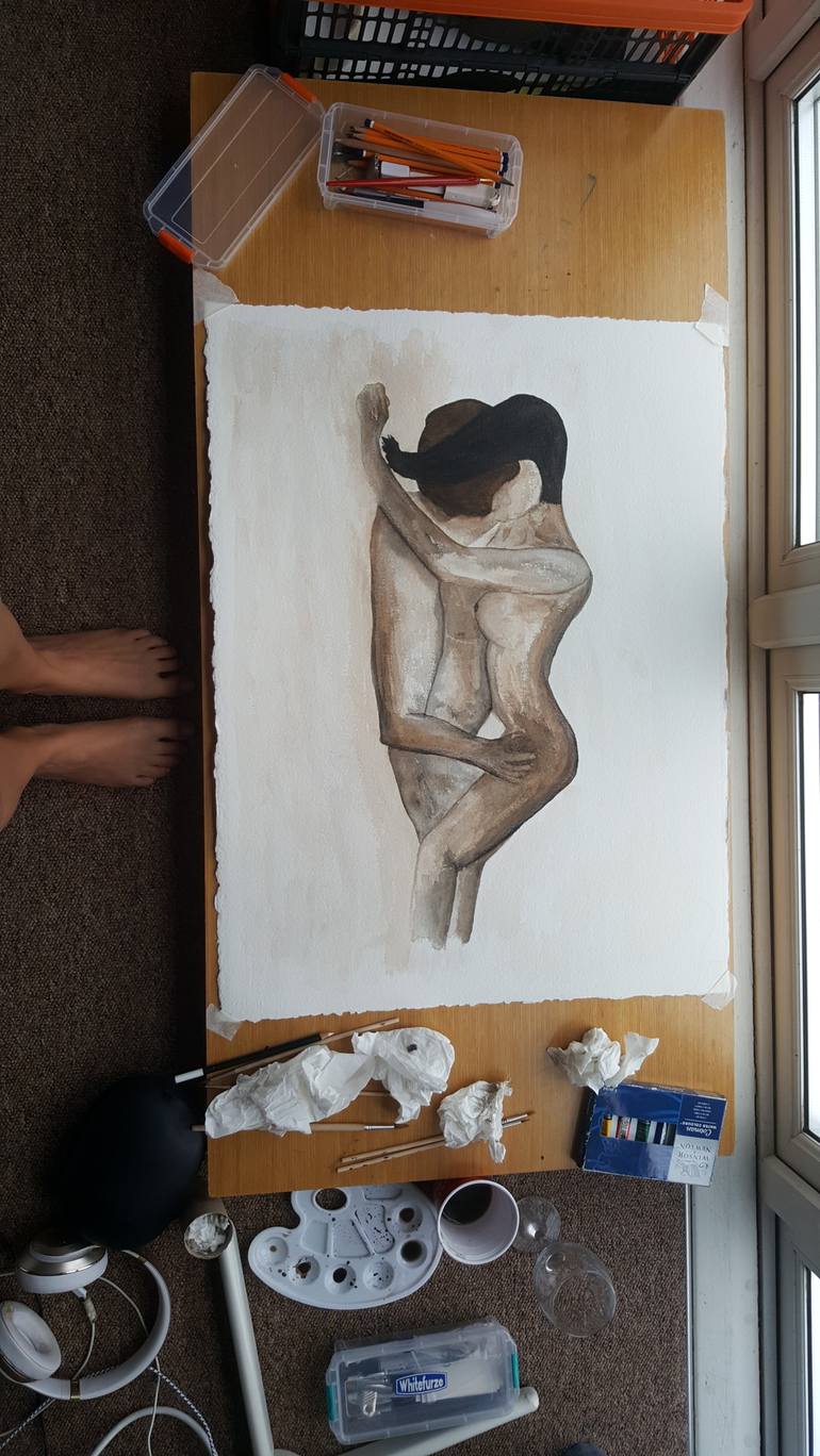 Original Fine Art Nude Painting by Katarzyna Hasnik