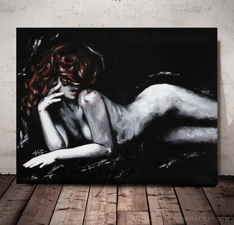 Original Figurative Nude Painting by Nymira Gray