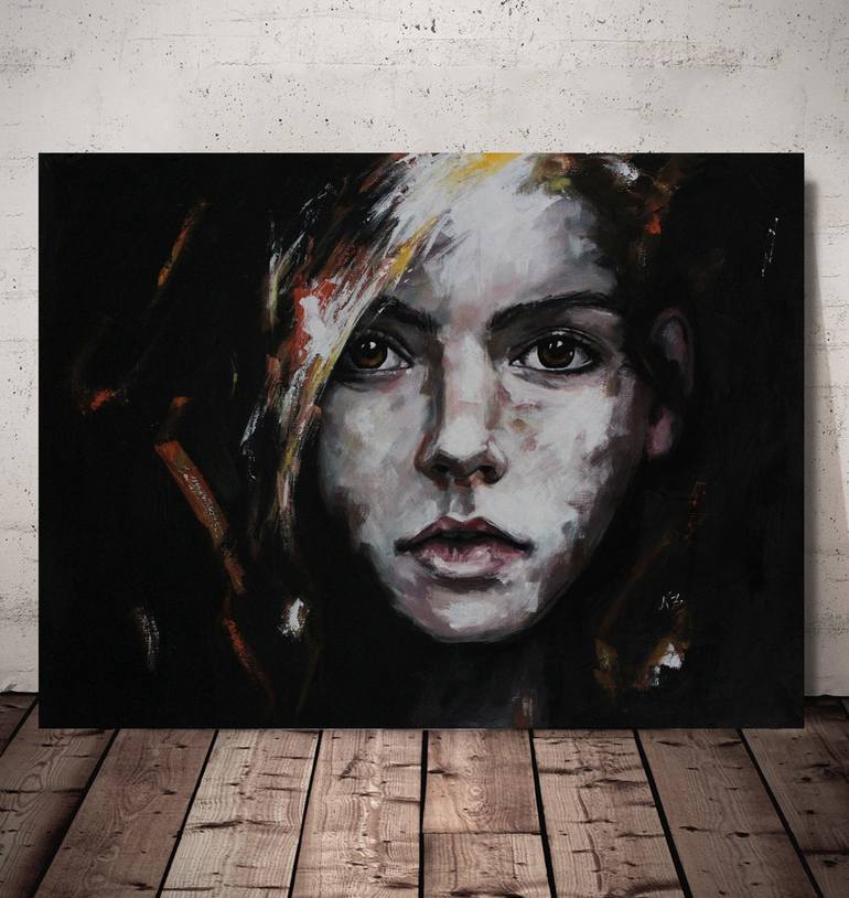 Original Expressionism Portrait Painting by Nymira Gray