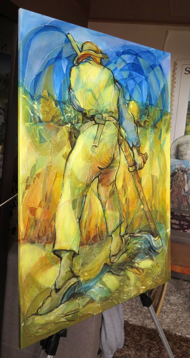 Original Abstract Expressionism People Painting by Lubomir Korenko