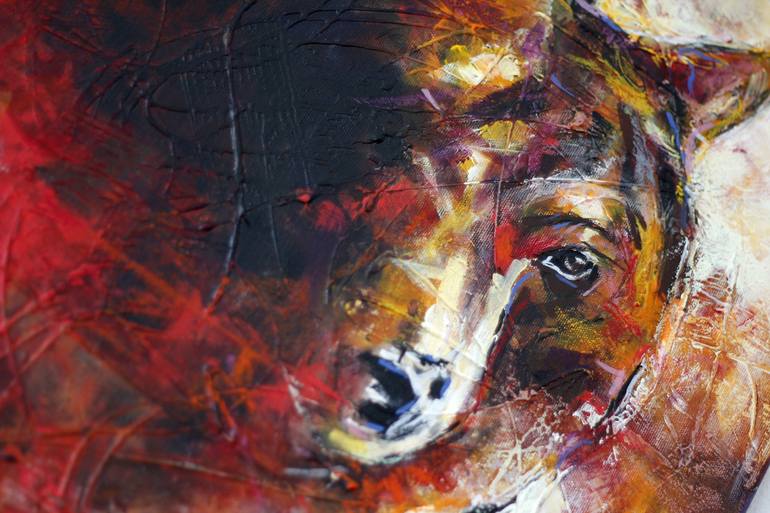 Original Abstract Expressionism Animal Painting by Lubomir Korenko