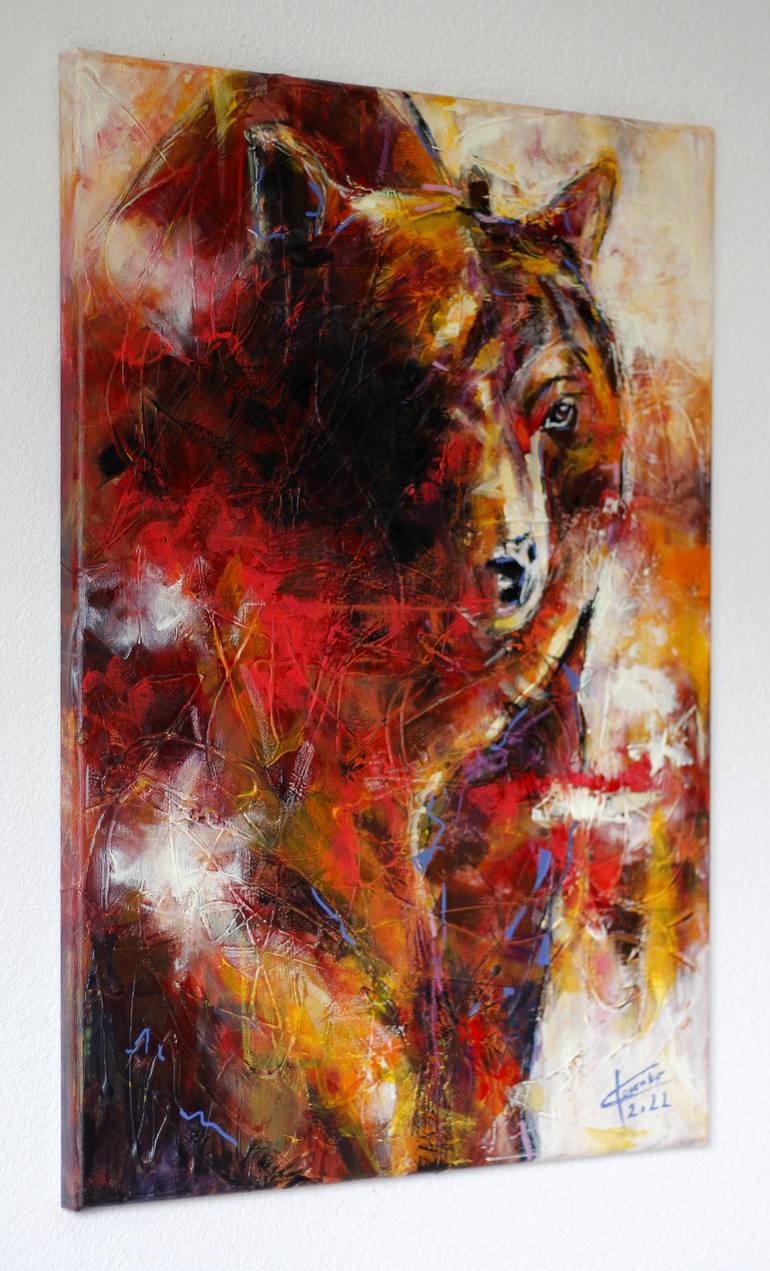 Original Abstract Expressionism Animal Painting by Lubomir Korenko