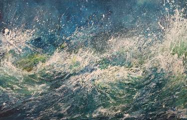 Original Abstract Expressionism Seascape Painting by W Van De Wege