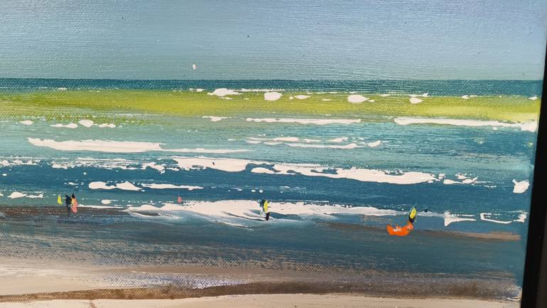 Original Abstract Expressionism Beach Painting by W Van De Wege