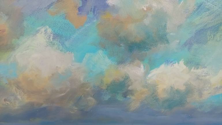 Original Abstract Expressionism Beach Painting by W Van De Wege