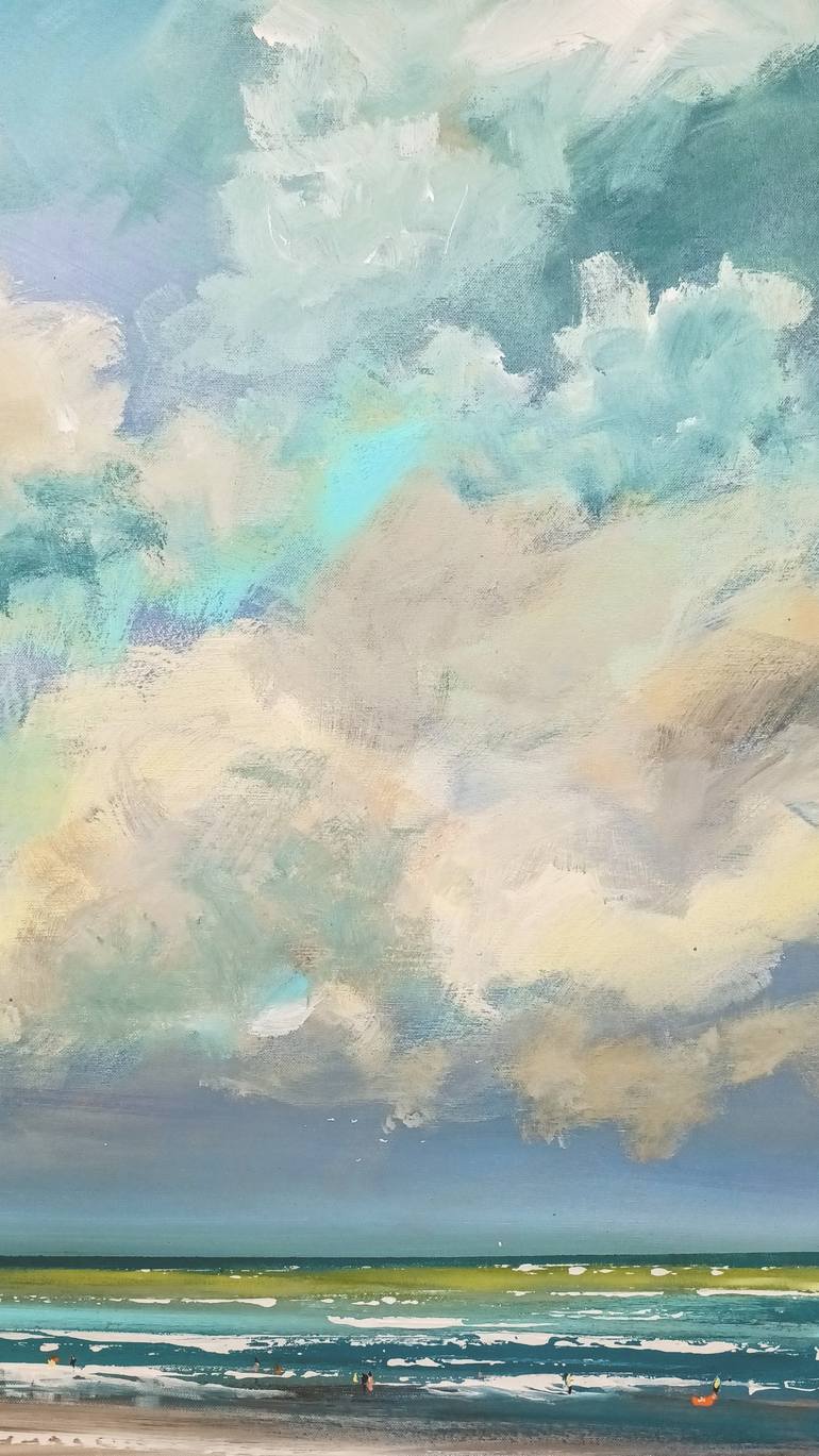 Original Abstract Expressionism Beach Painting by W Van De Wege