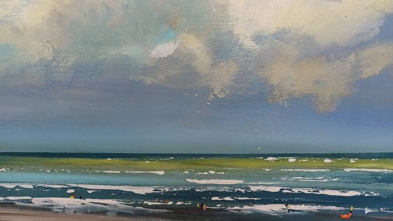 Original Abstract Expressionism Beach Painting by W Van De Wege