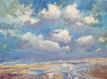 Print of Impressionism Seascape Paintings by W Van de Wege