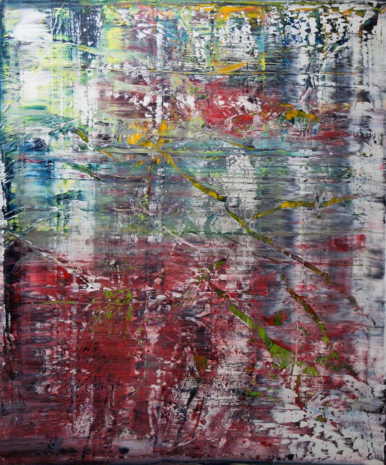 abstract grey red # 355 Painting by Harry Moody | Saatchi Art