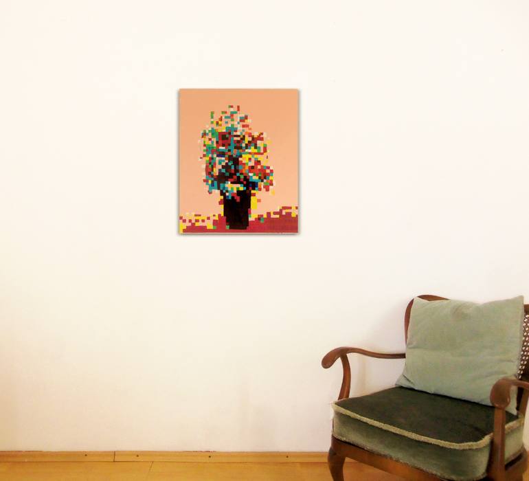 Original Abstract Floral Painting by Arthur Kunz