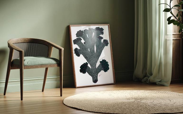 Original Abstract Botanic Painting by Paulina  Vårregn