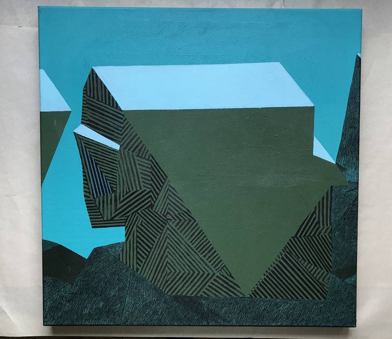 Original Abstract Geometric Painting by Paulina  Vårregn