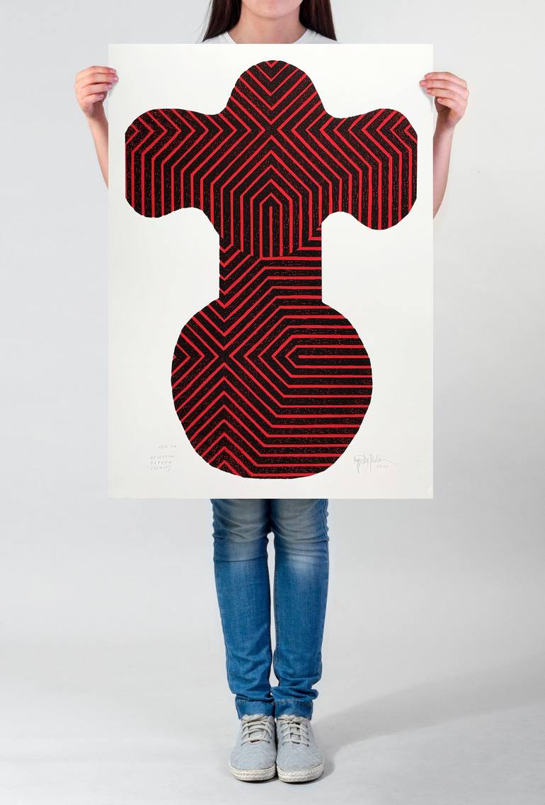 Original Geometric Printmaking by Paulina  Vårregn