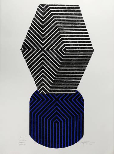 Original Abstract Geometric Printmaking by Paulina Vårregn