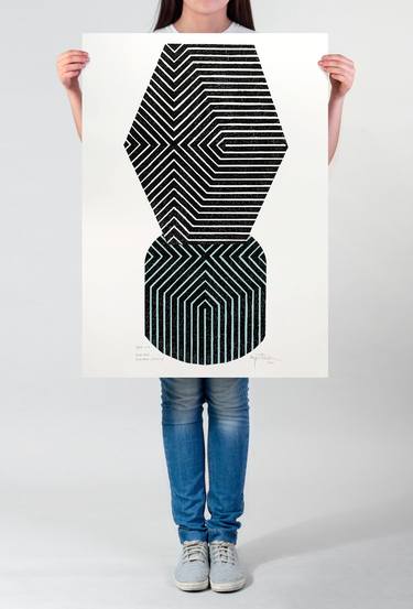 Original Abstract Geometric Printmaking by Paulina Vårregn