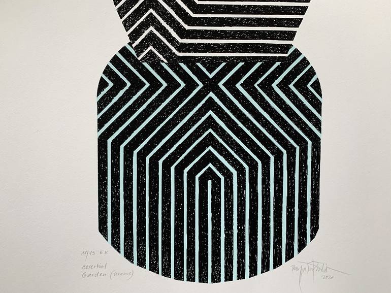 Original Abstract Geometric Printmaking by Paulina  Vårregn