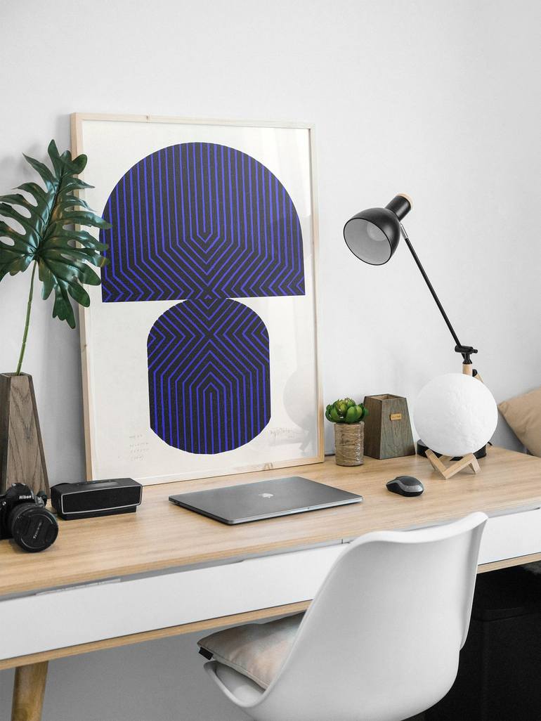 Original Abstract Geometric Printmaking by Paulina  Vårregn