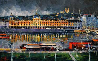 Before The Storm - View On Hotel Dieu Lyon And The Rhone - SOLD thumb