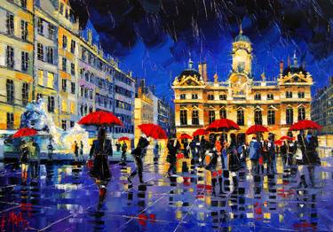 The red umbrellas in Lyon - SOLD thumb