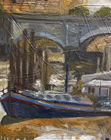 Original Expressionism Boat Painting by Gavin Garcia