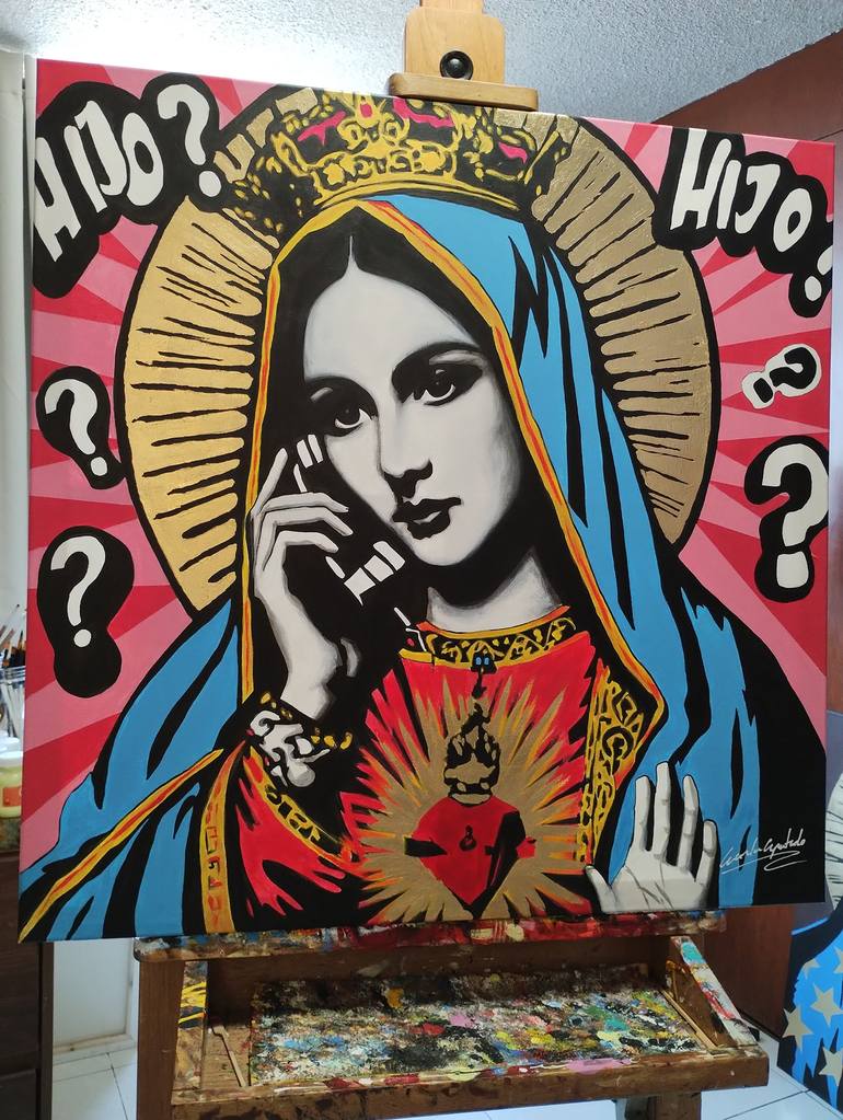 Original Figurative Religion Painting by Carlos Apartado