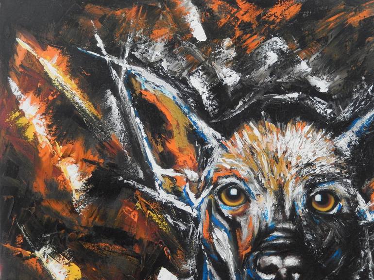 Original Abstract Dogs Painting by Carlos Apartado