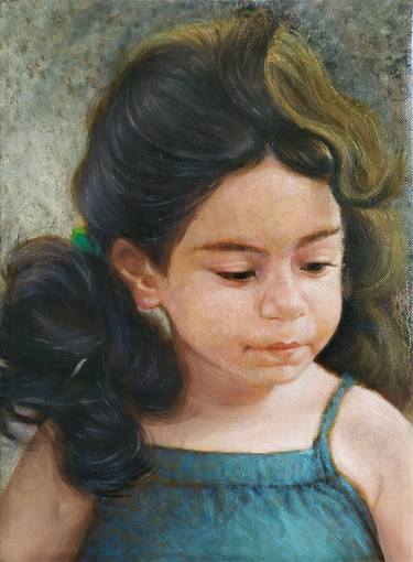 Little girl in blue dress thumb