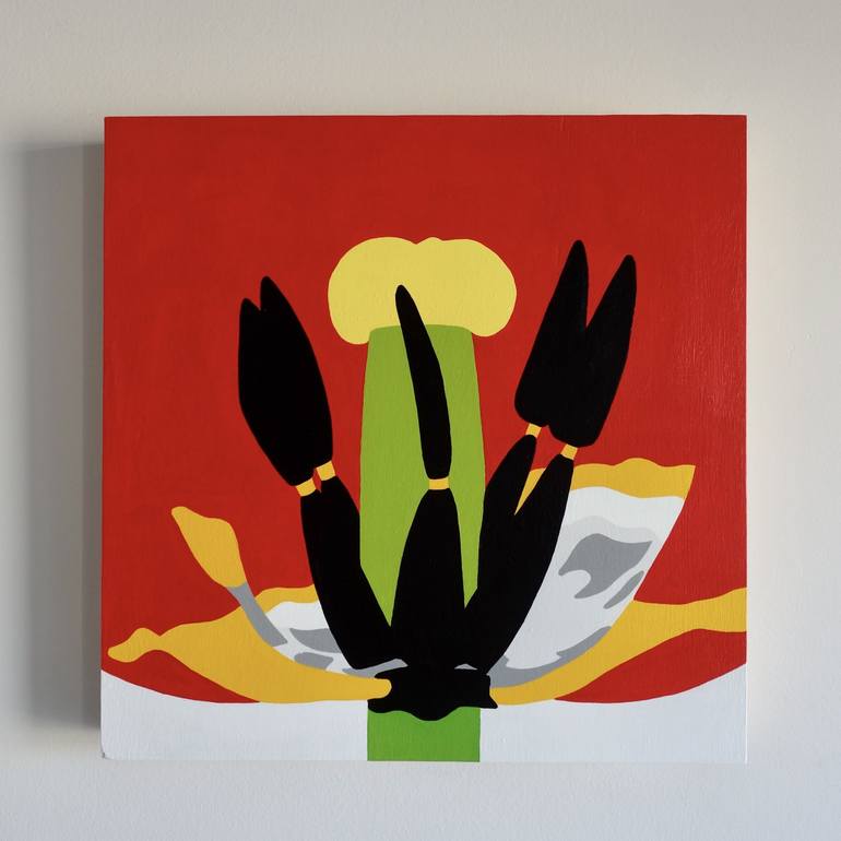 Original Minimalism Floral Painting by Susan Porter