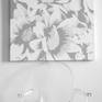 A minimalist & monochromatic floral painting in grey tones of Daisy Mums, chrysanthemums