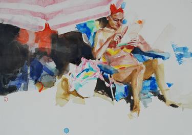 Original Realism Beach Drawings by Renata Domagalska