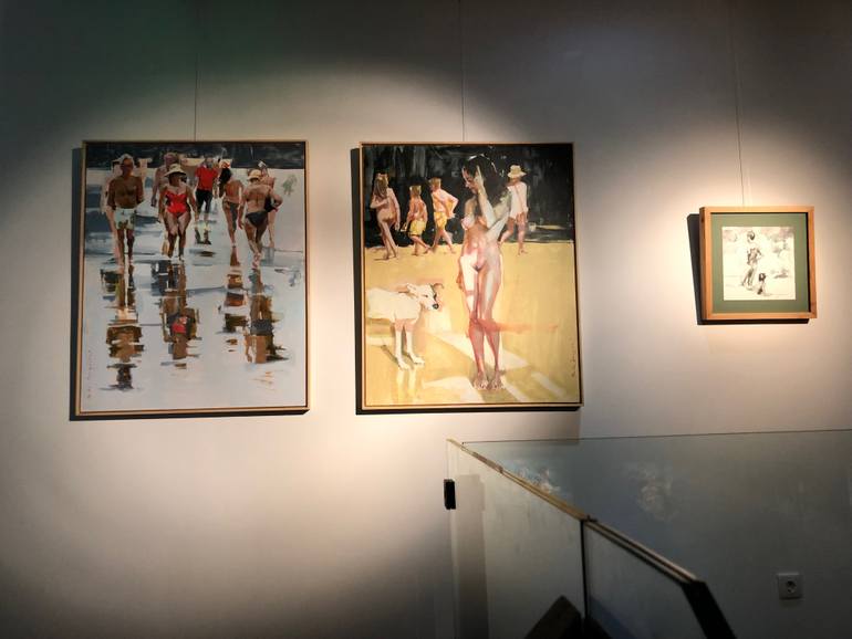 Original Expressionism Beach Painting by Renata Domagalska