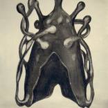 Sketch of a shamanistic cap by Andreas Richter