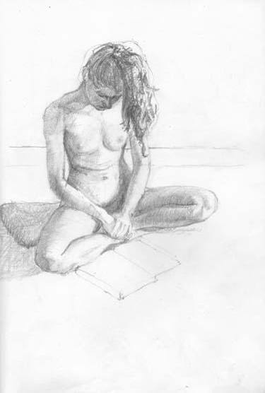 Original Figurative Nude Drawing by Simon Mark Smith
