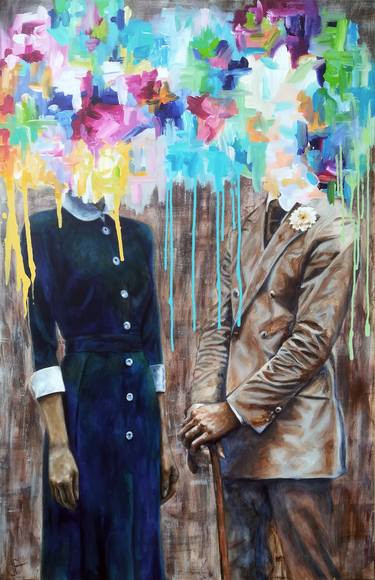 Original Figurative People Paintings by Valérie Andriantsiferana