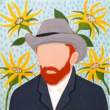 Van Gogh with Sunflowers and Felt Hat. NFT Vincent #1407 thumb