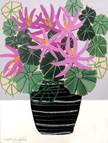 Original Impressionism Botanic Paintings by Marisa Añon