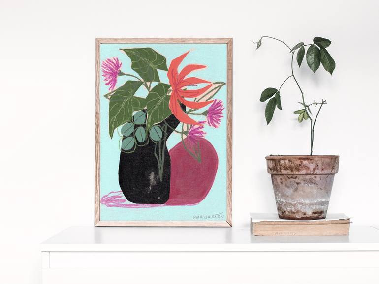 Original Impressionism Floral Painting by Marisa Añon