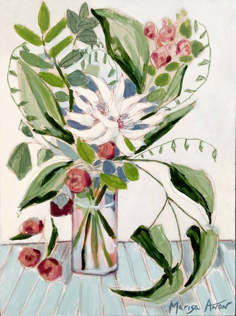 Original Floral Painting by Marisa Añon