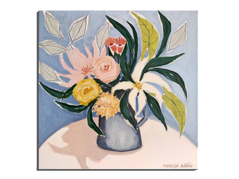 Original Impressionism Floral Painting by Marisa Añon