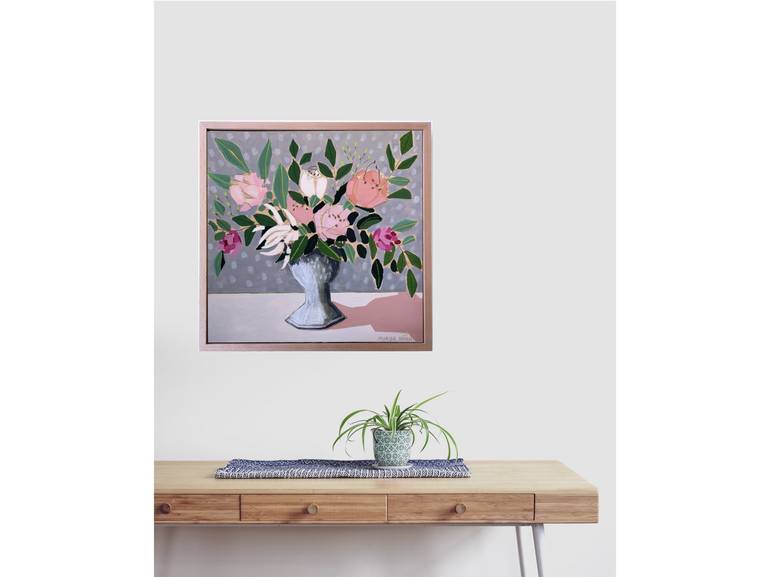 Original Abstract Floral Painting by Marisa Añon