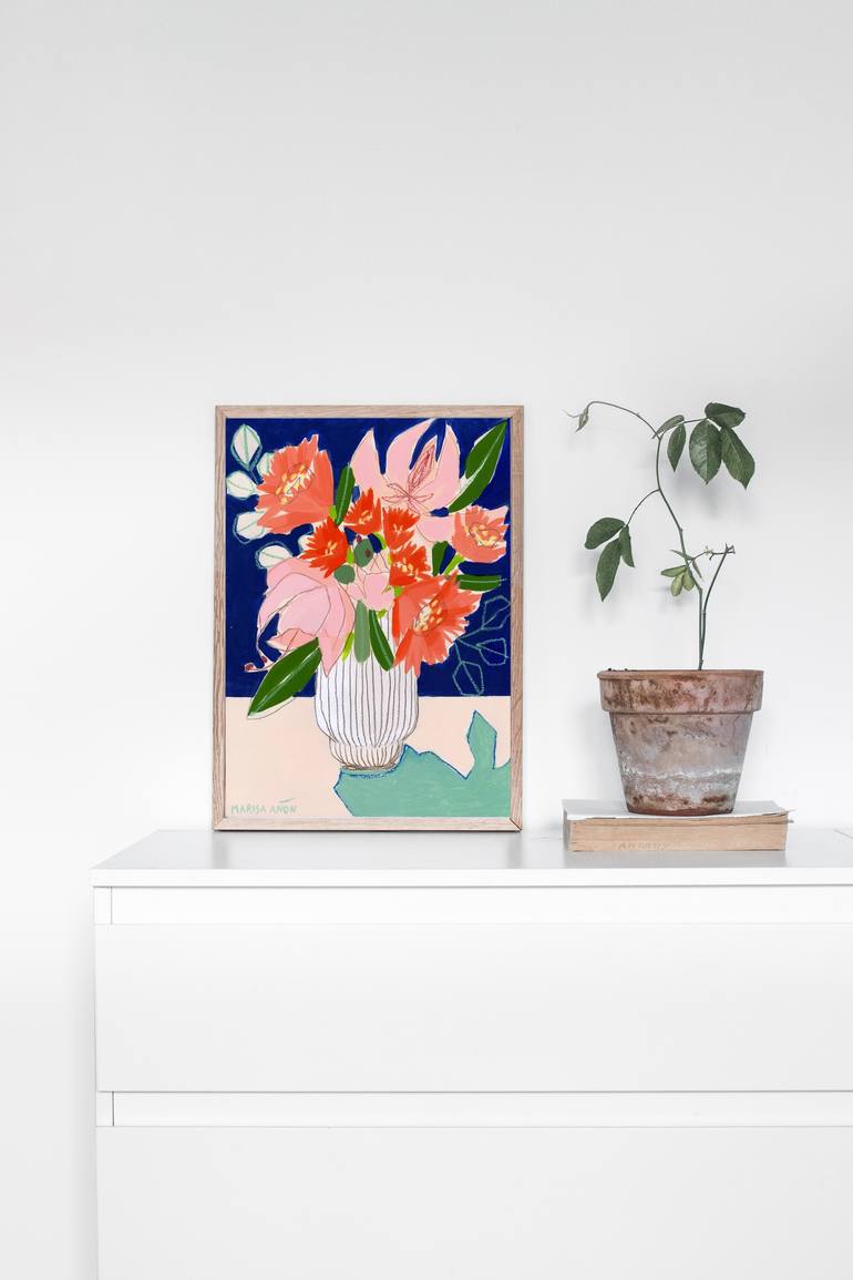 Original Abstract Floral Painting by Marisa Añon