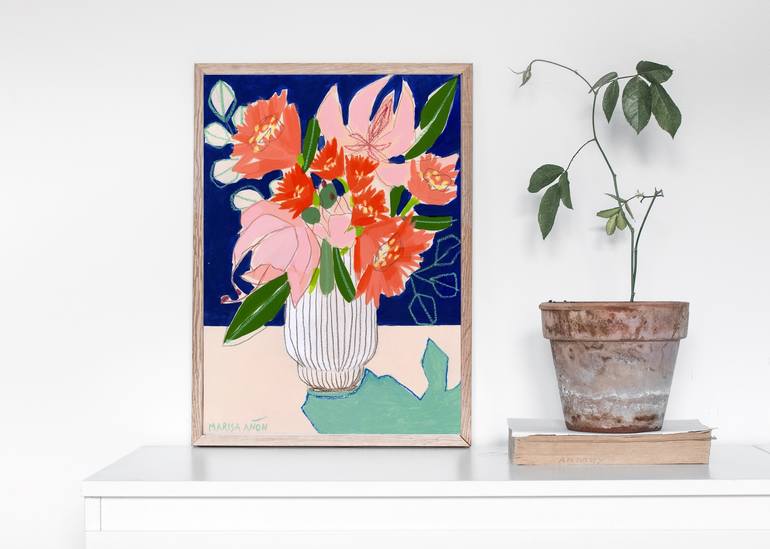 Original Abstract Floral Painting by Marisa Añon