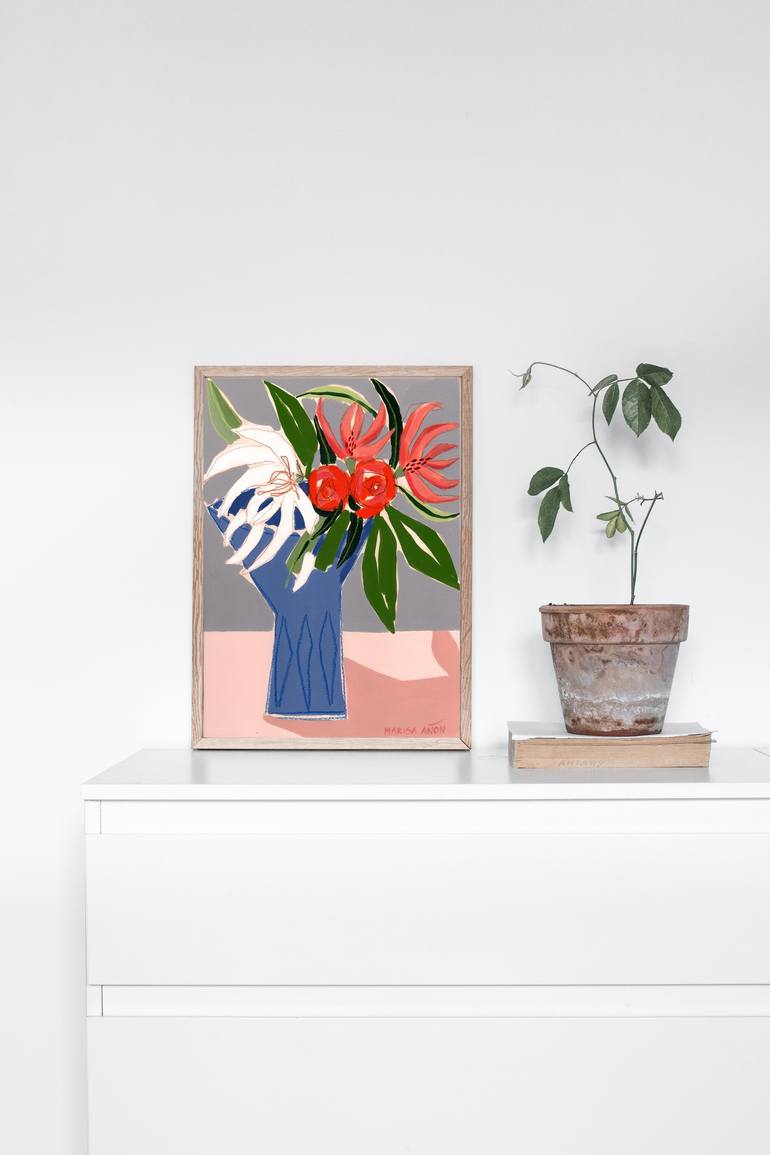 Original Abstract Floral Painting by Marisa Añon