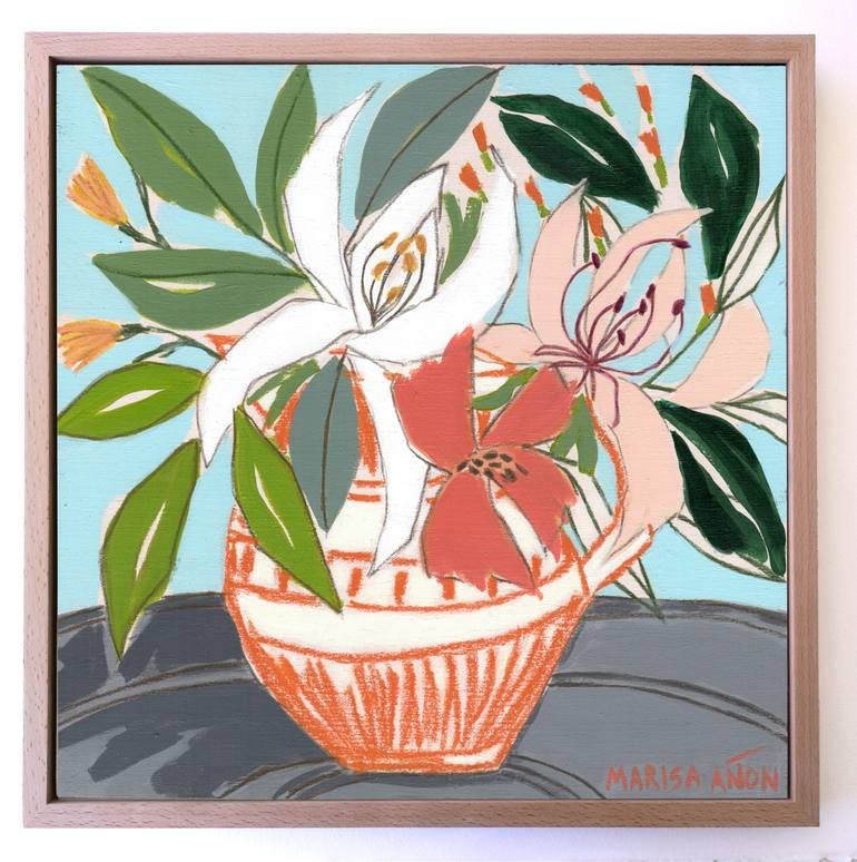 Original Modern Floral Painting by Marisa Añon