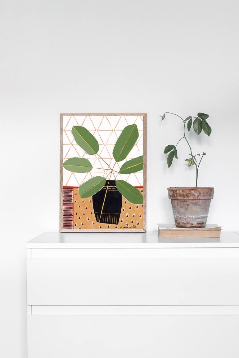 Original Abstract Botanic Painting by Marisa Añon