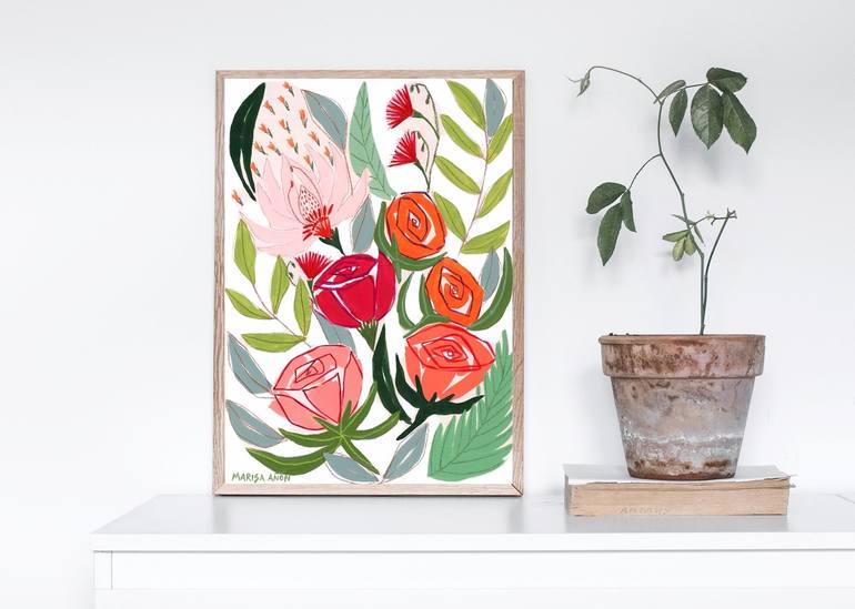 Original Expressionism Botanic Painting by Marisa Añon