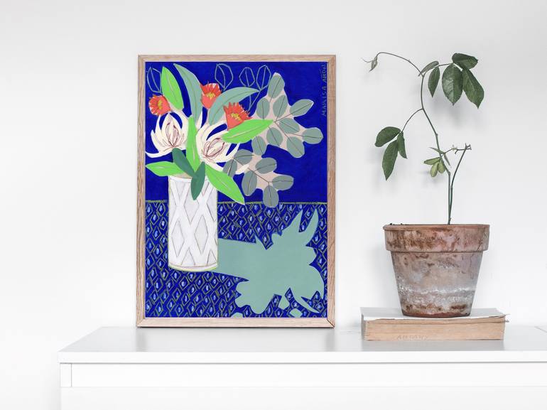 Original Cubism Botanic Painting by Marisa Añon