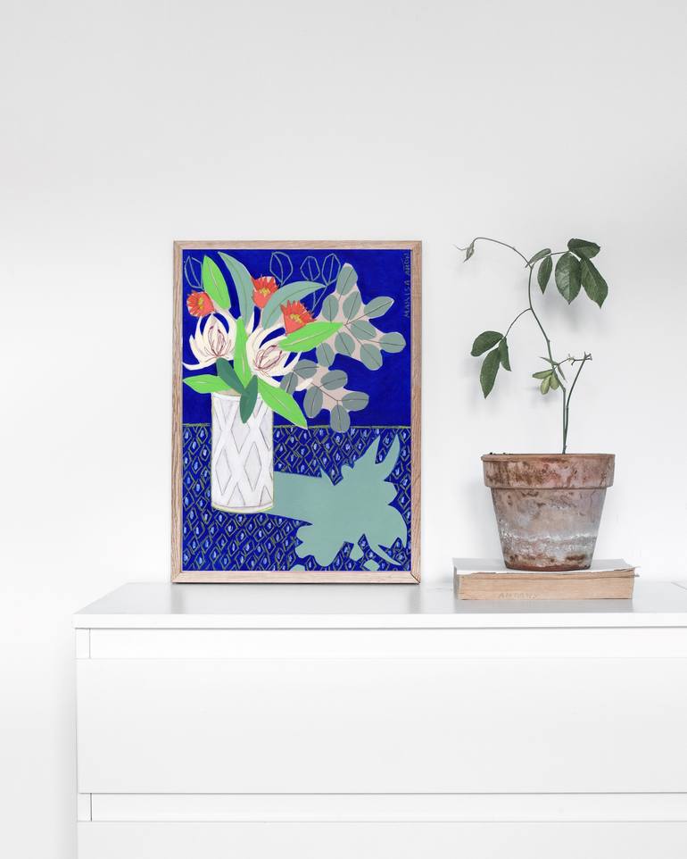 Original Cubism Botanic Painting by Marisa Añon